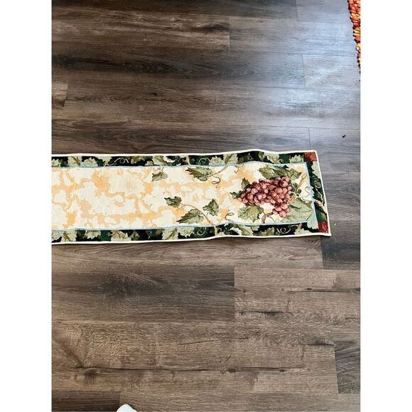 Scene Weaver Wine Grapes Vino Table Runner tapestry USA made - Picture 5 of 6